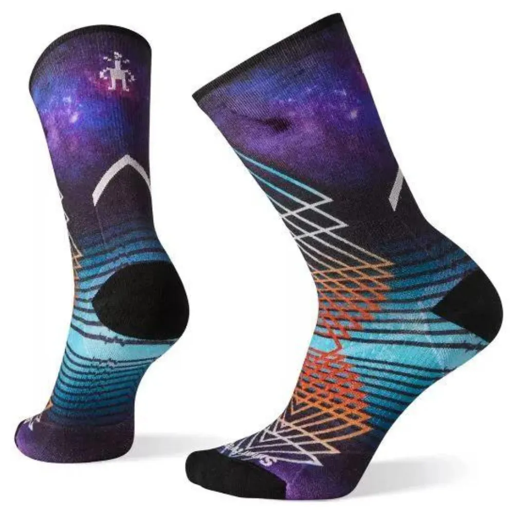 Smartwool Athlete Edition Run Geo Print Crew Deep Navy Socks (Women's)