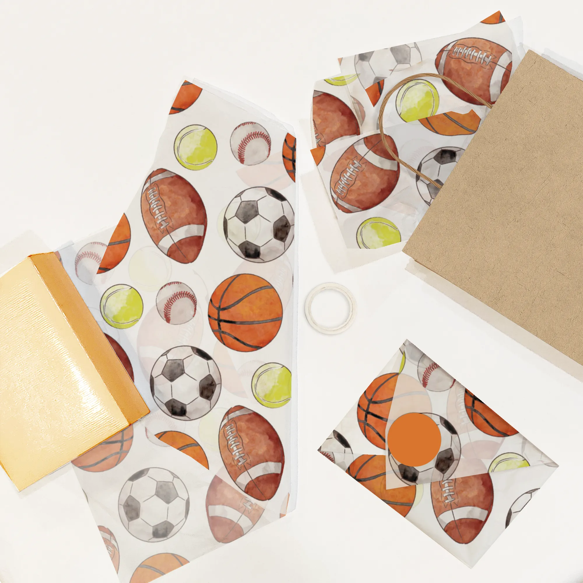 Sports Balls Designer Tissue Paper for Gift Bags