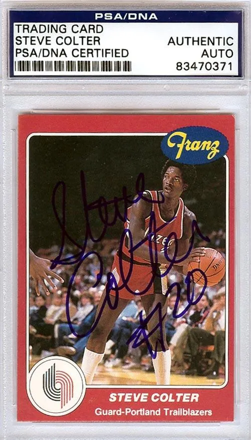 Steve Colter Autographed 1984 Franz Card #4 Portland Trail Blazers PSA/DNA #83470371