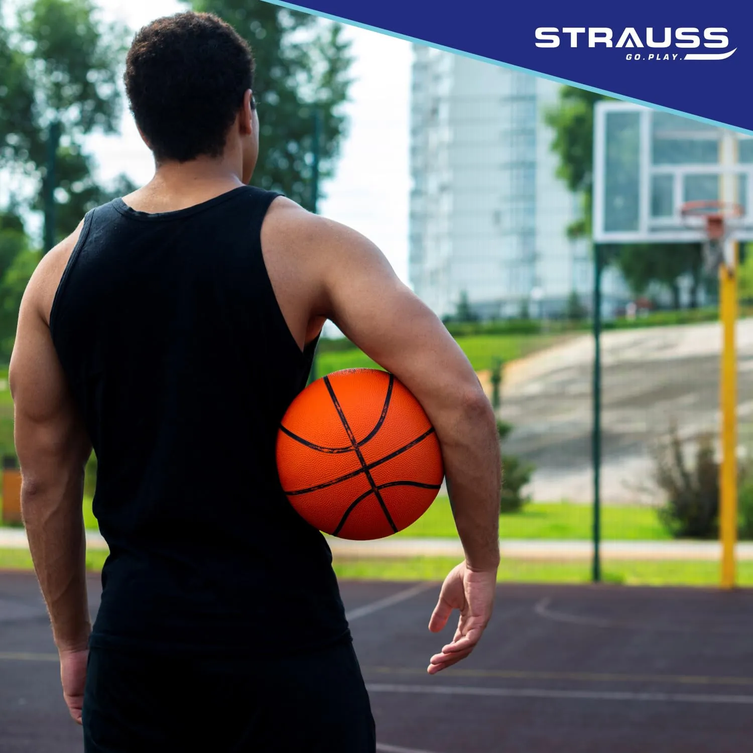 STRAUSS Official Basketball Size 7 | Ideal for Kids & Adults | Professional Match Ball for Indoor & Outdoor Games & Training | for Basketball Enthusiasts and Athletes | Suitable for All Surfaces