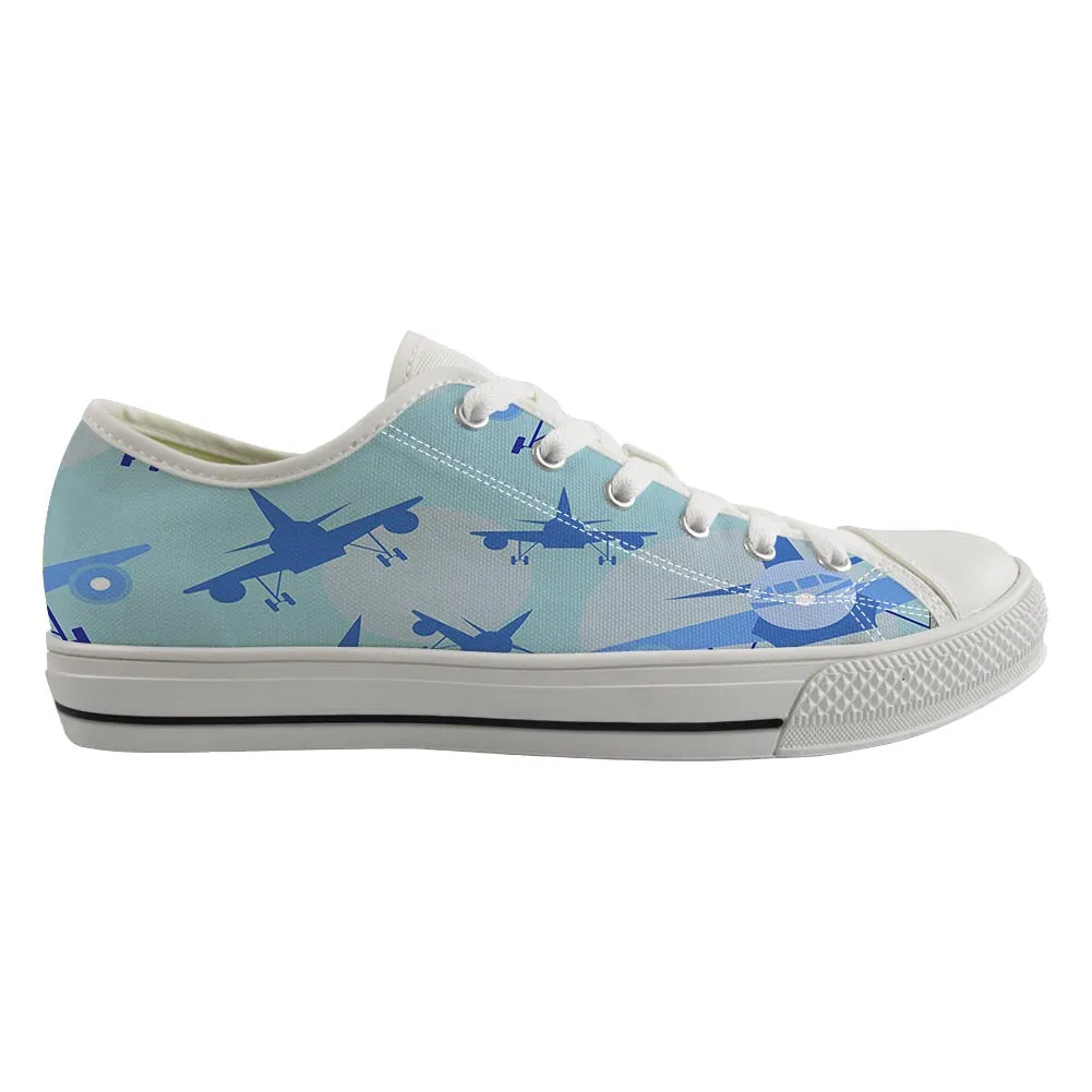 Super Funny Airplanes Designed Canvas Shoes (Men)