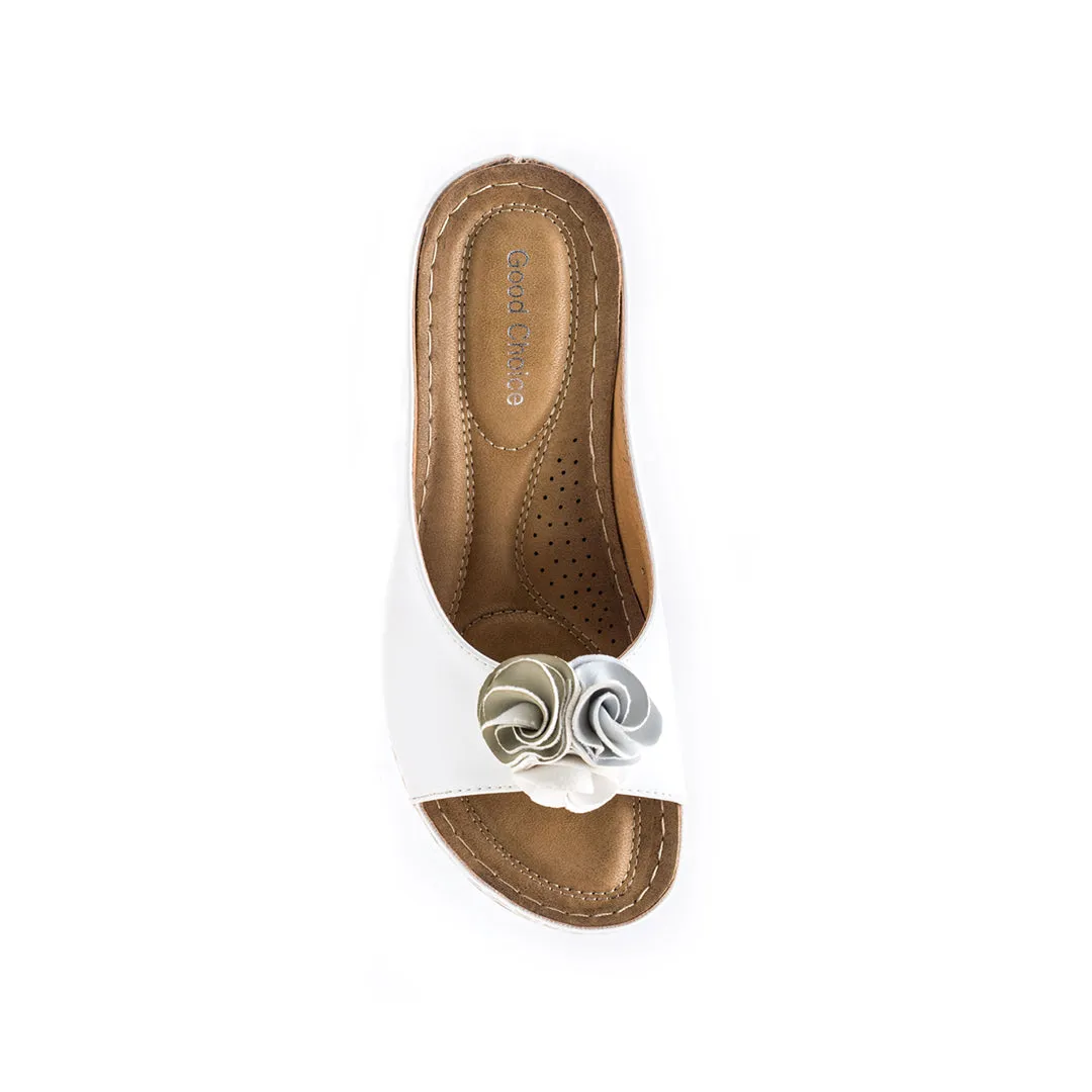 Sydney White Wedge Sandals