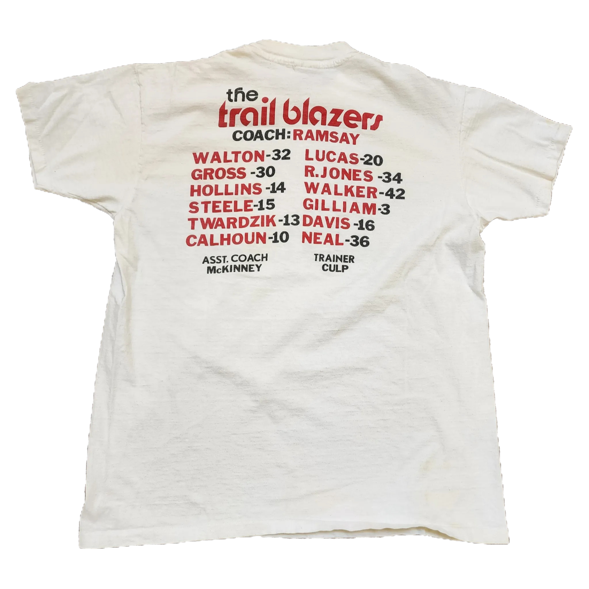 Trail Blazers 77' World Champ White Tee - Size X-Large