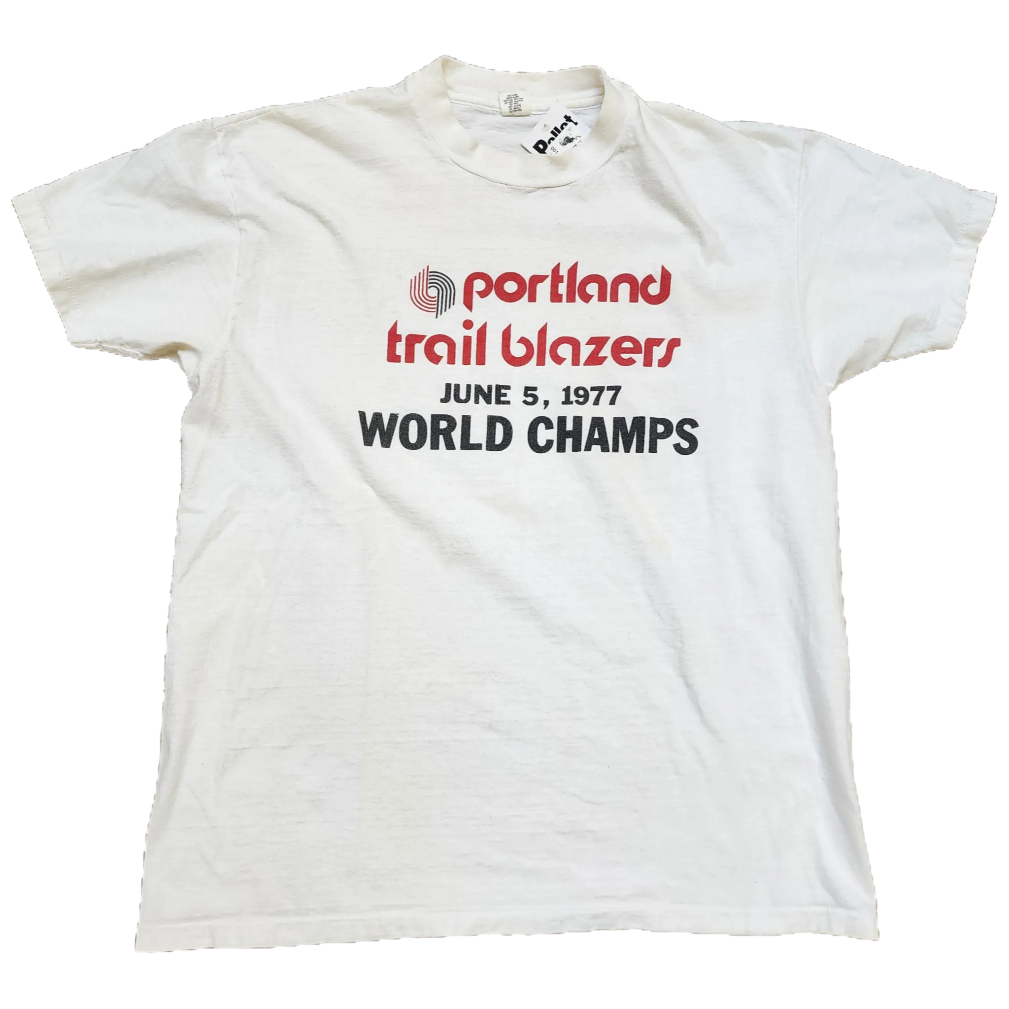 Trail Blazers 77' World Champ White Tee - Size X-Large