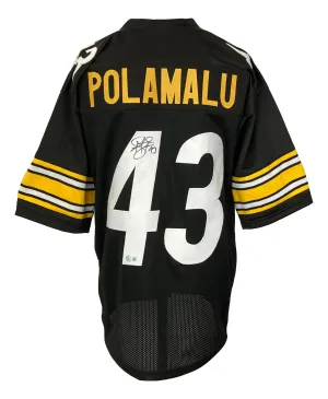 Troy Polamalu Pittsburgh Signed Black Football Jersey BAS ITP