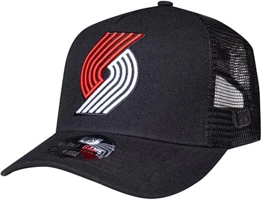 Ultra Game NBA Official Men’s Snap Back All Around The World Trucker Baseball Cap Hat - Unisex, Portland Trail Blazers, Black Marl, 1SIZE|Portland Trail Blazers