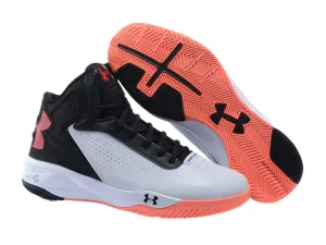 Under Armour Torch White Black and Neon Coral Men's Basketball Shoes