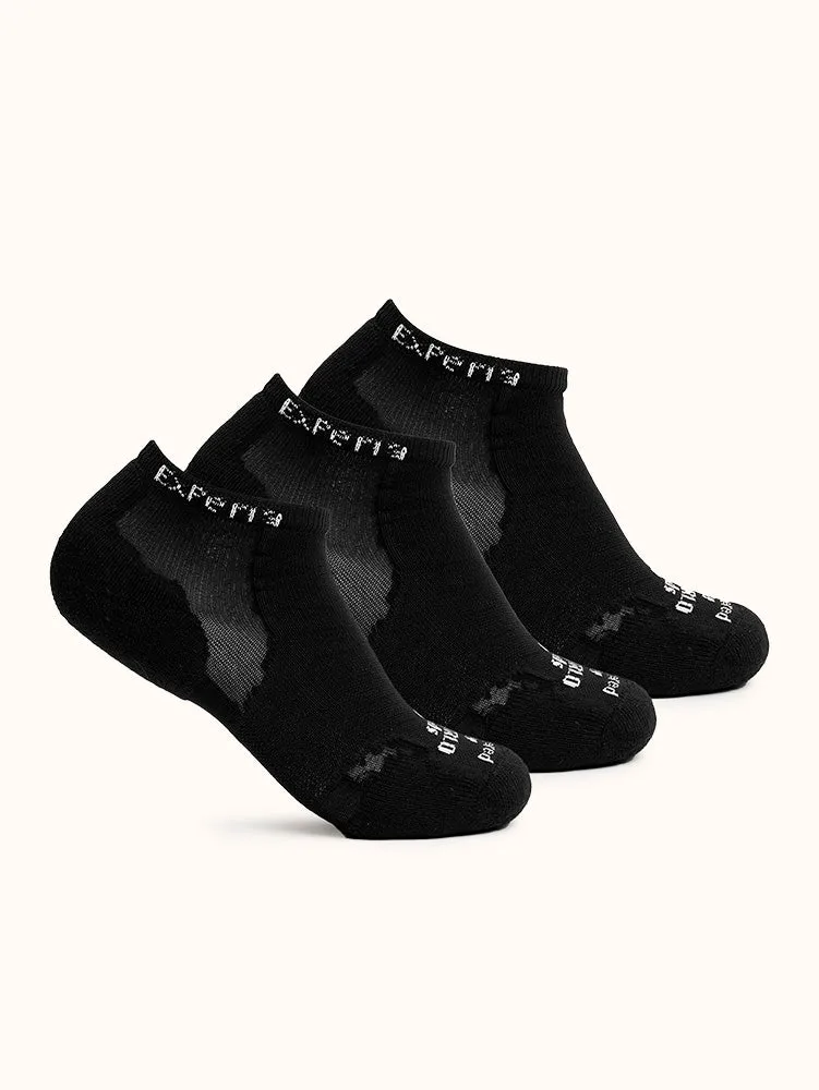 Unisex Padded Low-Cut Fitness Socks (3 Pairs)