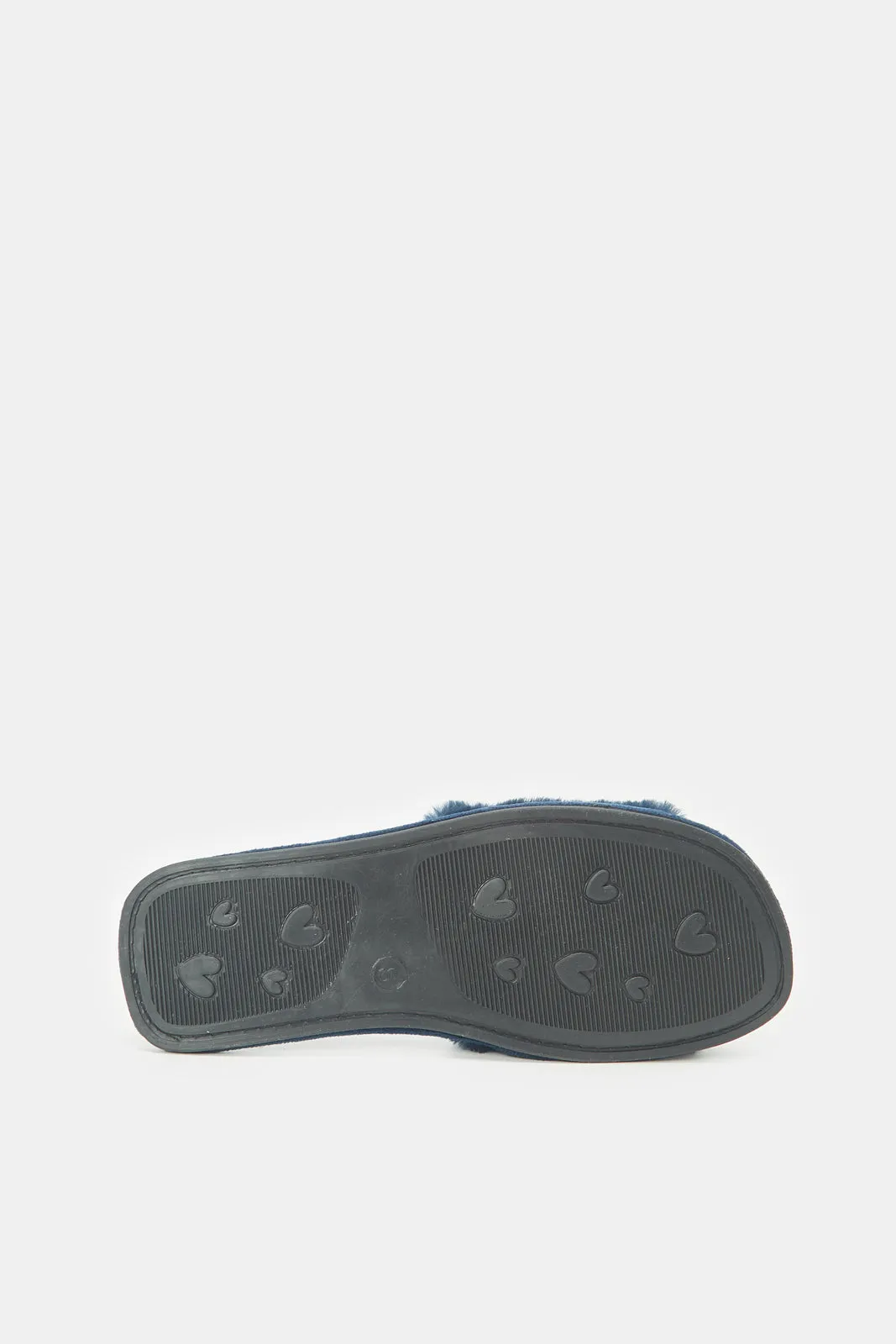 Women Navy Textured Classic Slipper