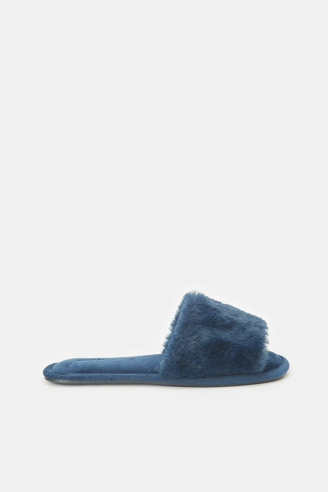 Women Navy Textured Classic Slipper