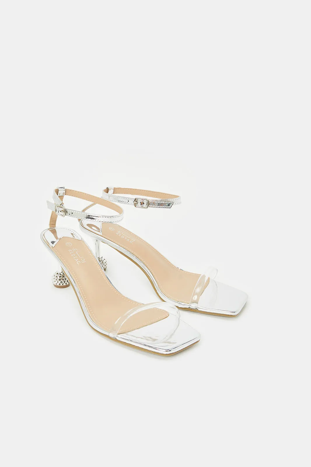 Women Silver Vinyl Sandal