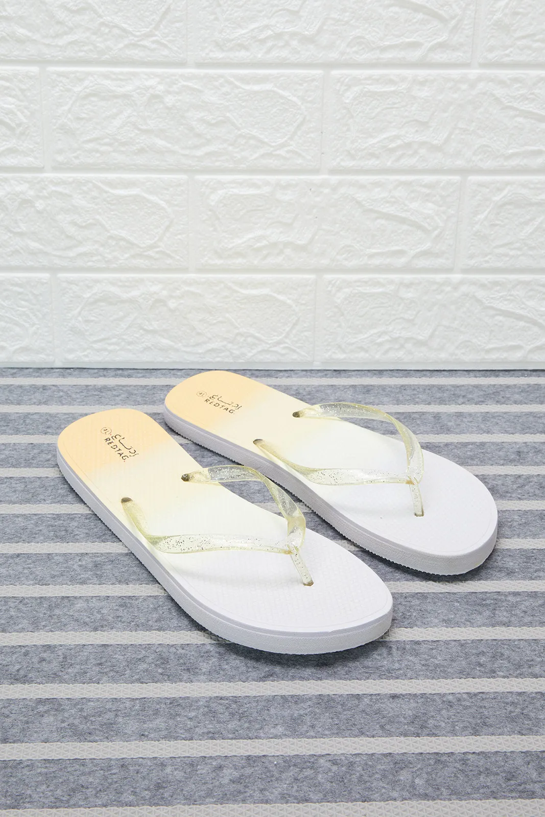 Women White Glitter Flip Flop