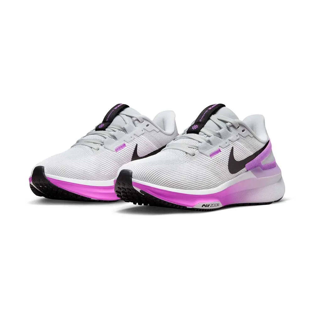 Women's Nike Air Zoom Structure 25 Running Shoe - White/Black-Pure Platinum-Fuchsia Dream- Regular (B)