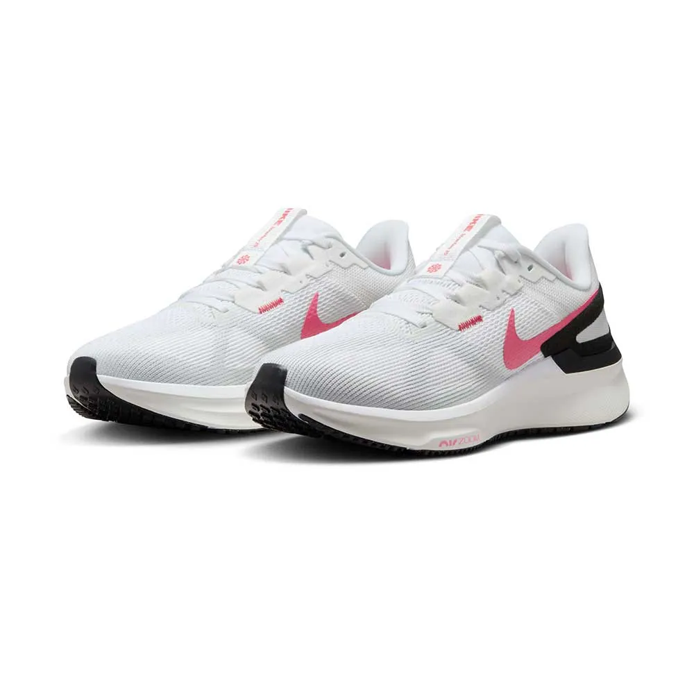 Women's Structure 25 Running Shoe - White/Black Aster Pink/ Pure Platinum - Regular (B)