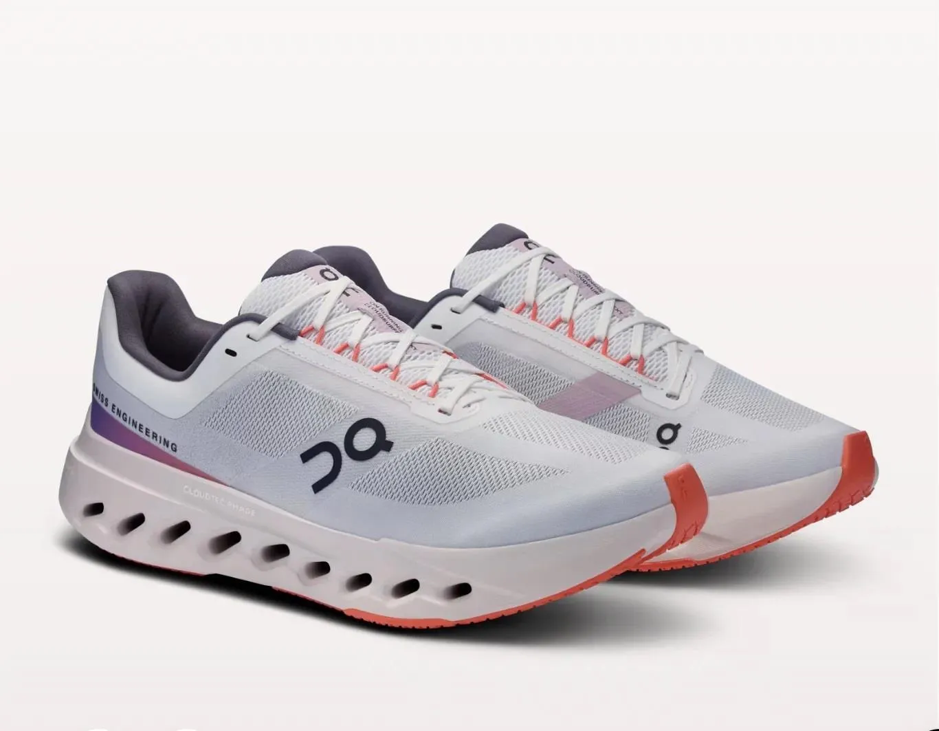 Women's Wide Fit On Running Cloudsurfer Next Wide Training Shoes - White/Flame