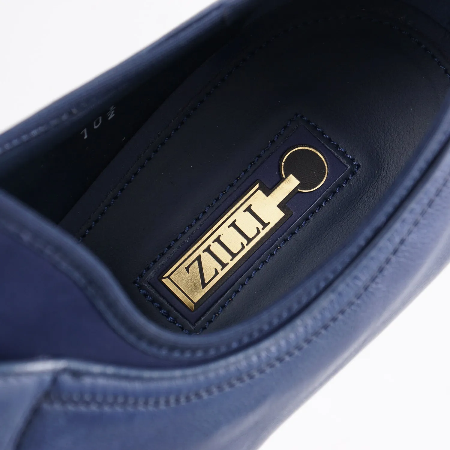 Zilli Calf Leather Derby with Woven Detail