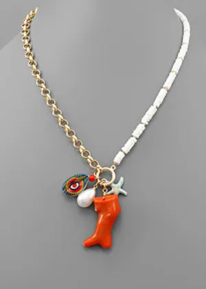 Ziva Cowrie Charm Necklace